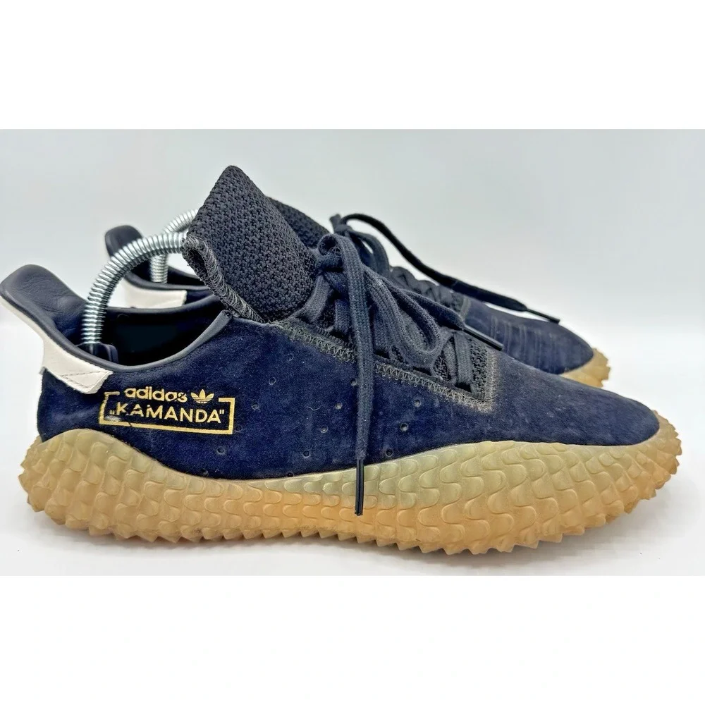 Adidas Kamanda Black Gum Sneakers Mens Size 7.5 Suede Retro Trainers
